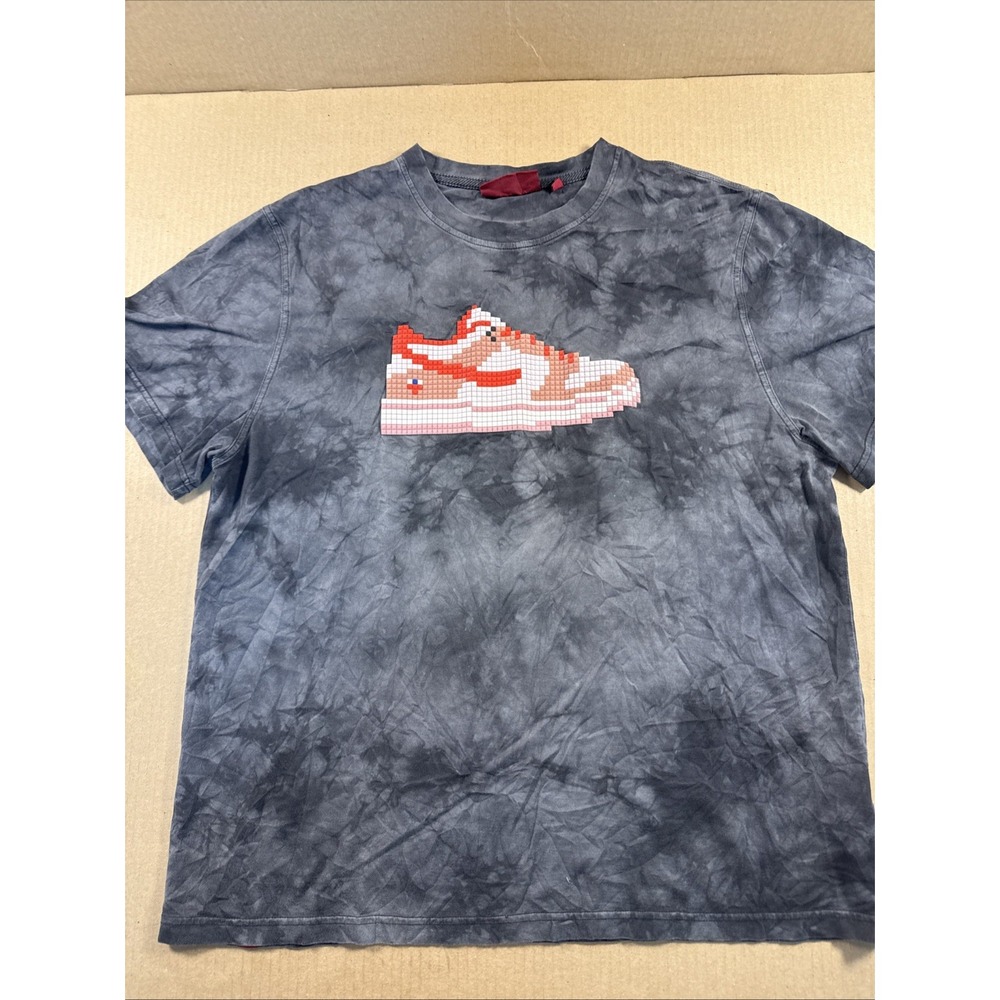 Mostly Heard Rarely Seen 8-Bit Shirt Black Tie-dye Shoe Sneaker, Size XL‎